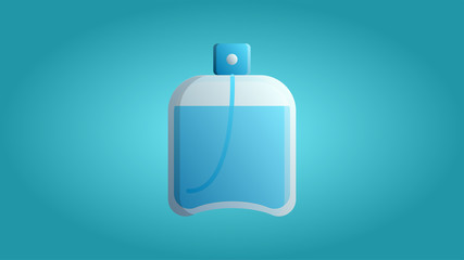 Obraz premium Trendy beautiful beauty glamorous trendy blue fragrant tasty perfume cologne on a blue background. Vector illustration