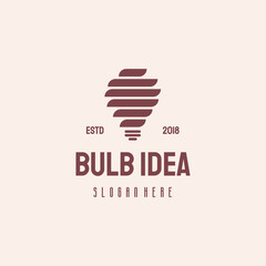 Bulb Idea logo hipster retro vintage vector template