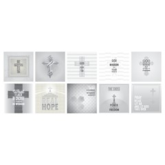 A set of christian cross design illustration.