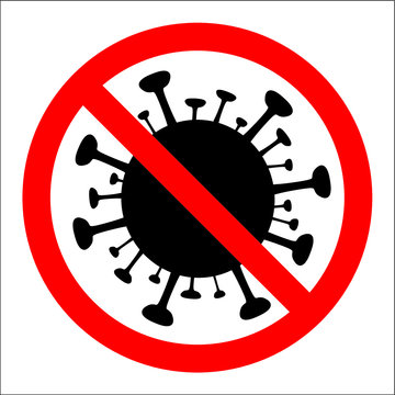 stop disease coronavirus crossed out isolated.stop covid . stop coronavirus.colored sign,stop virus . crossed out virus