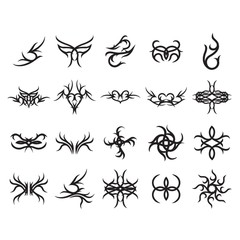 Abstract tattoo design set