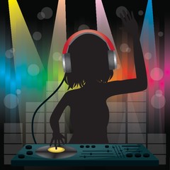 DJ playing mixer
