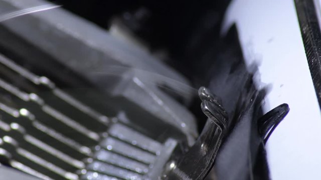 Typo keys of a old qwerty typewriter hitting and writing