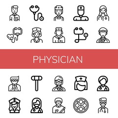 physician simple icons set