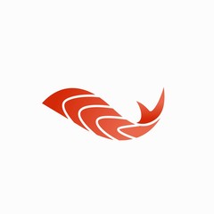 salmon meat vector logo, sushi logo design