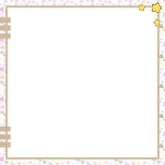 Obraz premium Vector printing paper note. Kawaii blank for drawing, sketchbook, notebook, diary, letters, planners, notes. Cute design with geometric triangles background, clips and stars on paper