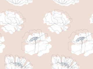 Delicate Floral garden seamless pattern with blossom flowers