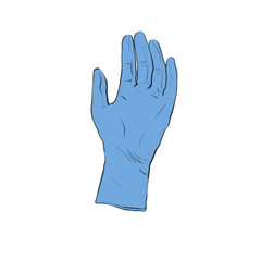 latex gloves different hand positions. drawing without background
