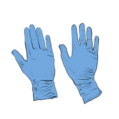 Obraz premium latex gloves different hand positions. drawing without background
