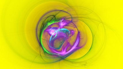 3D rendering abstract yellow fractal light background