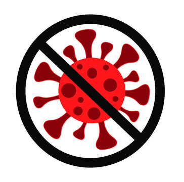 Stop Disease Coronavirus Crossed Out Isolated. Stop Disease Coronavirus Crossed Out Isolated.stop Covid . Stop Coronavirus.colored Sign,stop Virus . Crossed Out Virus