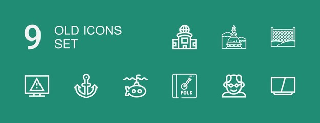 Editable 9 old icons for web and mobile