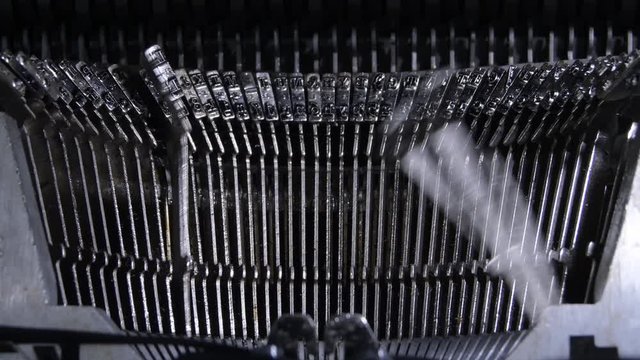 Typo keys of a old manual typewriter writing