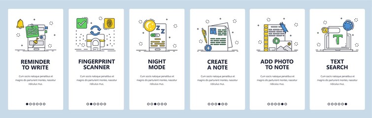 Habit tracking website and mobile app onboarding screens vector template