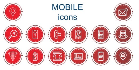 Editable 14 mobile icons for web and mobile