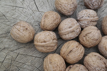 walnuts on wooden table
