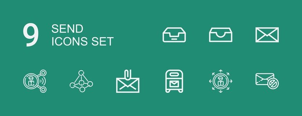 Editable 9 send icons for web and mobile
