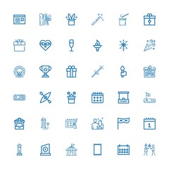 Editable 36 event icons for web and mobile