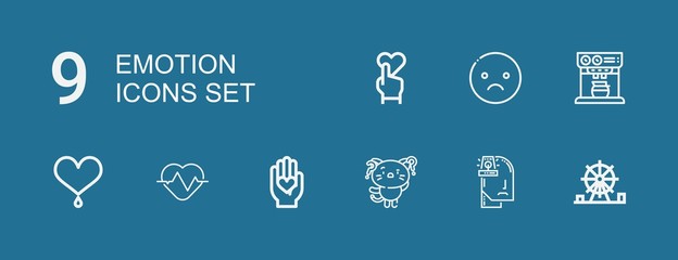 Editable 9 emotion icons for web and mobile