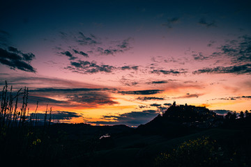 sunset in the mountains