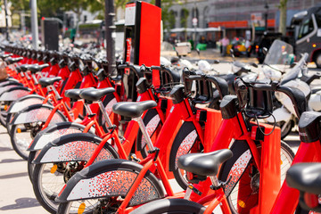 Rental bikes available for rent in the city