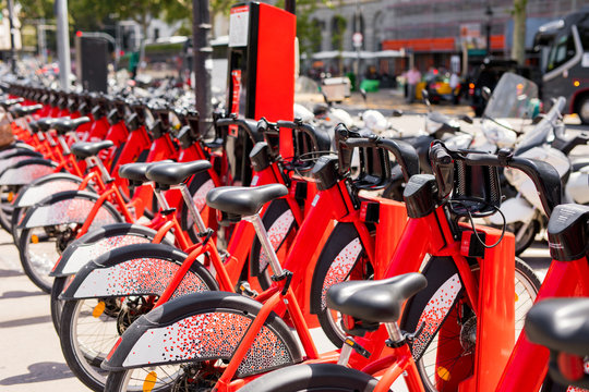 Rental bikes available for rent in the city