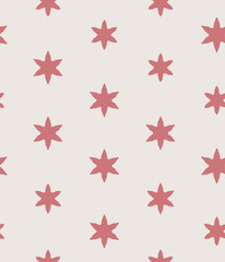 Simple grunge seamless stars vector pattern background in two colors for fabric, wallpaper, gift wrap, scrapbooking projects or backgrounds.