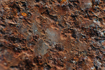 A sheet of rusty iron. Texture, rust texture. Close-up .Macro. Corrosion of metal