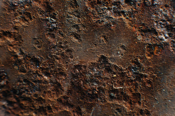 A sheet of rusty iron. Texture, rust texture. Close-up .Macro. Corrosion of metal