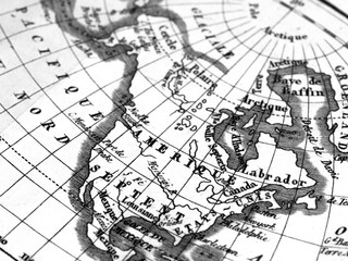 アンティークの世界地図　アメリカ