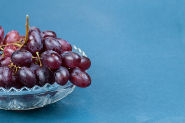 table grapes in a vintage glass bowl