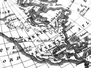 アンティークの世界地図　アメリカ