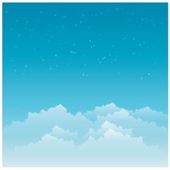 Obraz premium A blue sky with clouds illustration.