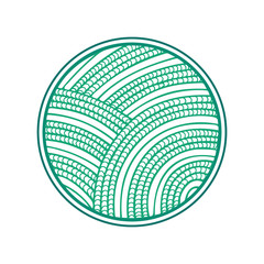 Valley abstract sign. Vineyard stylized drawing logo. Nature simple vector illustration. Part of set.