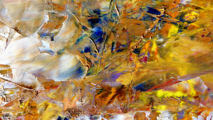Colorful abstract background wallpaper. Modern motif visual art.  Mixtures of oil paint. Trendy...