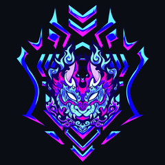 tiger cat sacred geometry tribal T-shirt design illustration club zoo bali culture artwork traditional art