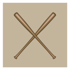 A crossed baseball bats illustration.