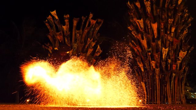 Stunning fire performance in slow motion 