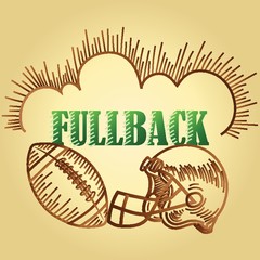 Fototapeta premium football fullback position text