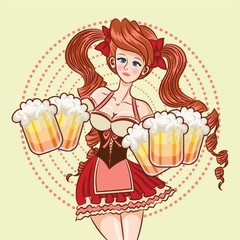 girl holding beer mug