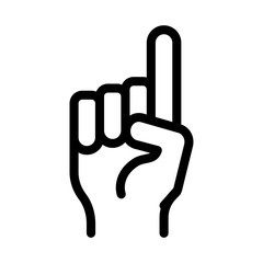 Obraz premium finger pointing up icon vector. finger pointing up sign. isolated contour symbol illustration