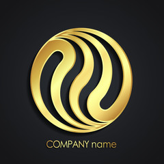 3d golden modern circle logo design