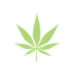 Cannabis leaf. Marijuana leaf hand drawn vector illustration. Cannabis sketch drawing. Part of set.