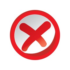 A cross mark illustration.
