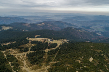 Fototapeta na wymiar Beskid mountains Pilsko Polish mountains and hills aerial drone photo