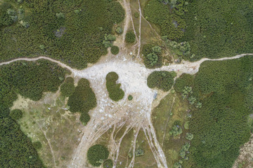 Beskid mountains Pilsko Polish mountains and hills aerial drone photo