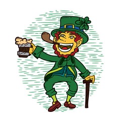 leprechaun with beer mug