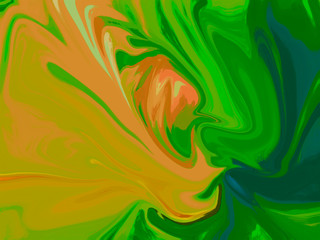 Fluid abstract green yellow background. modern desing textile