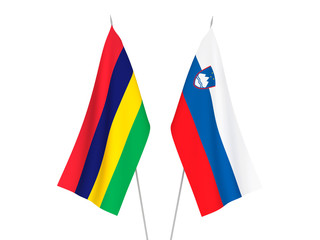 Slovenia and Republic of Mauritius flags