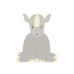 cute rhinoceros animal vector